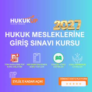 2027 Hukuk Mesleklerine Giriş Sınavı Kursu- Eylül