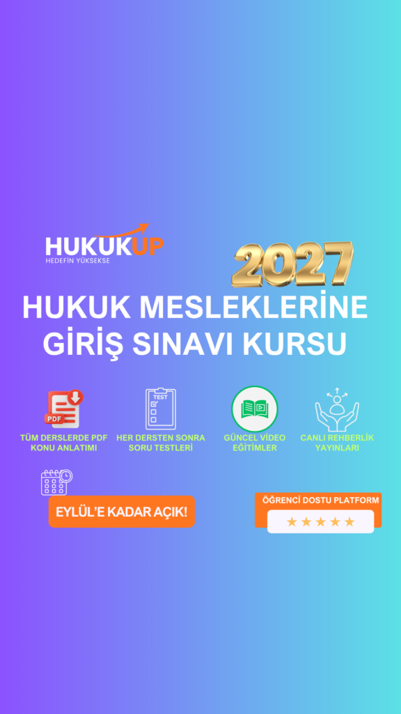 2027 Hukuk Mesleklerine Giriş Sınavı Kursu- Eylül